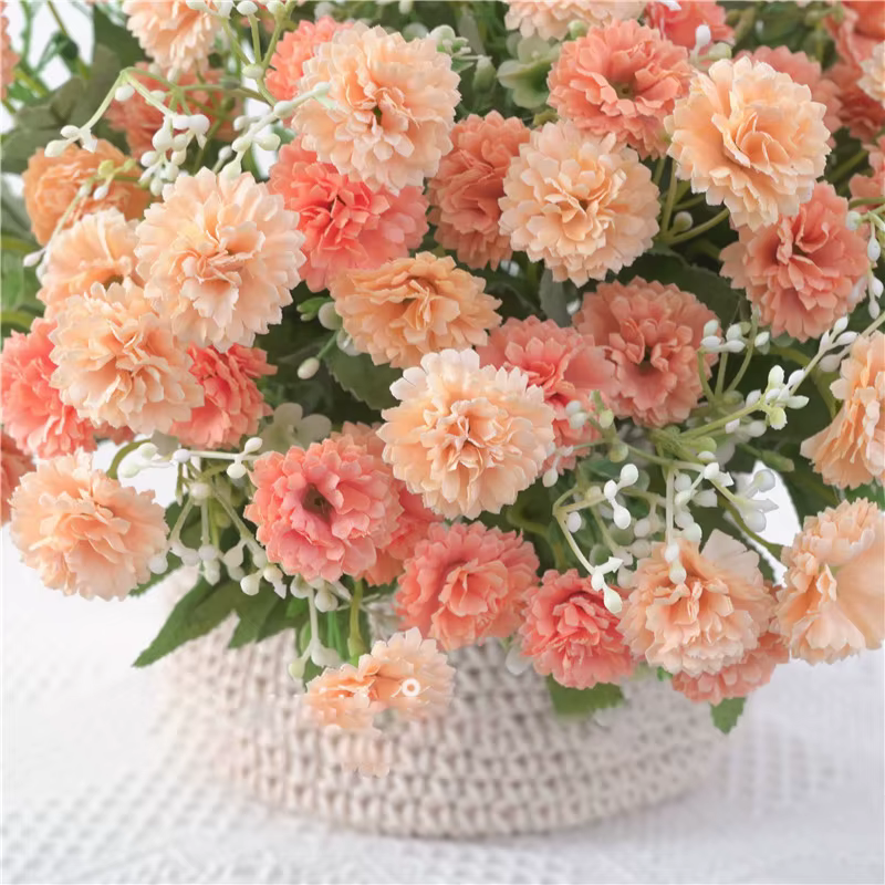 Fleurs artificielles bon marché Bouquet de mariage décoration de noël Vase pour la maison chambre Scrapbooking bricolage fête boîte à bonbons hortensia en soie