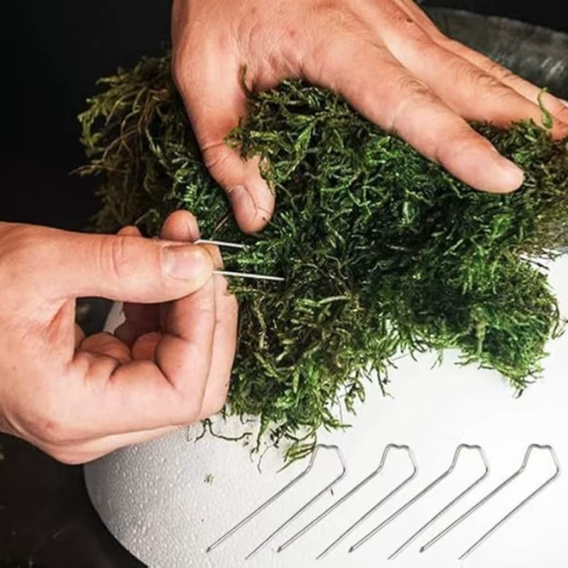 Épingles en U florales pour la fabrication de couronnes de paille
