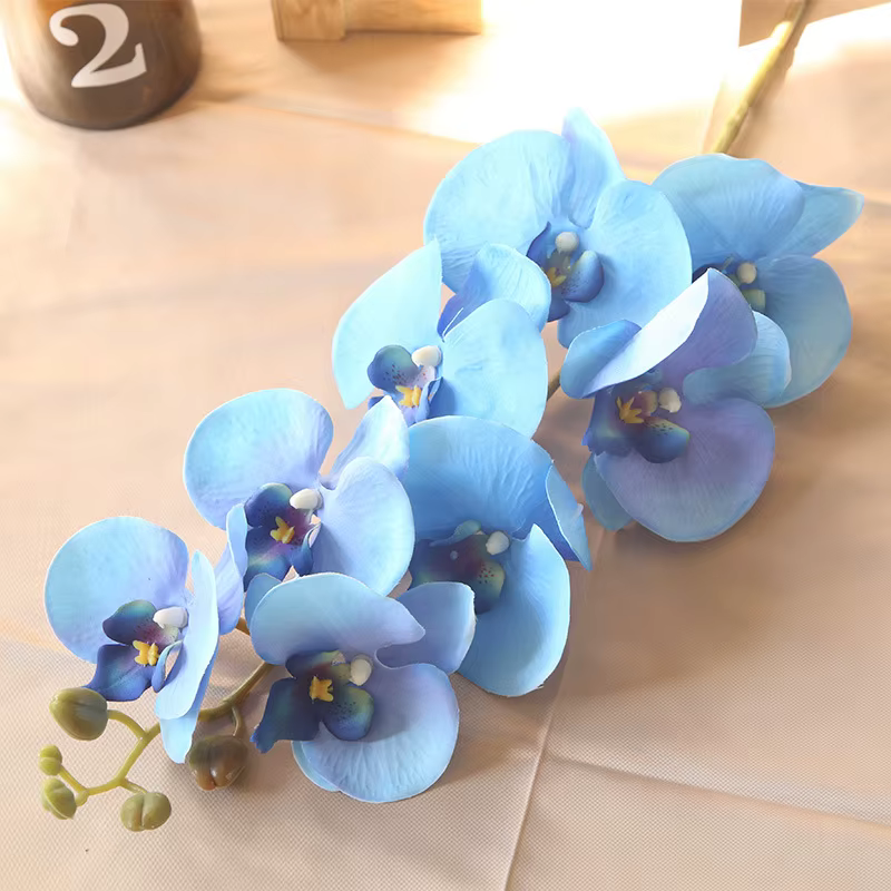 Décoration Maison Hôtel Fleurs Artificielles en Soie Papillon Orchidée Phalaenopsis Bouquet Matériel d'Arrangement Floral Mariage Accessoires Photo