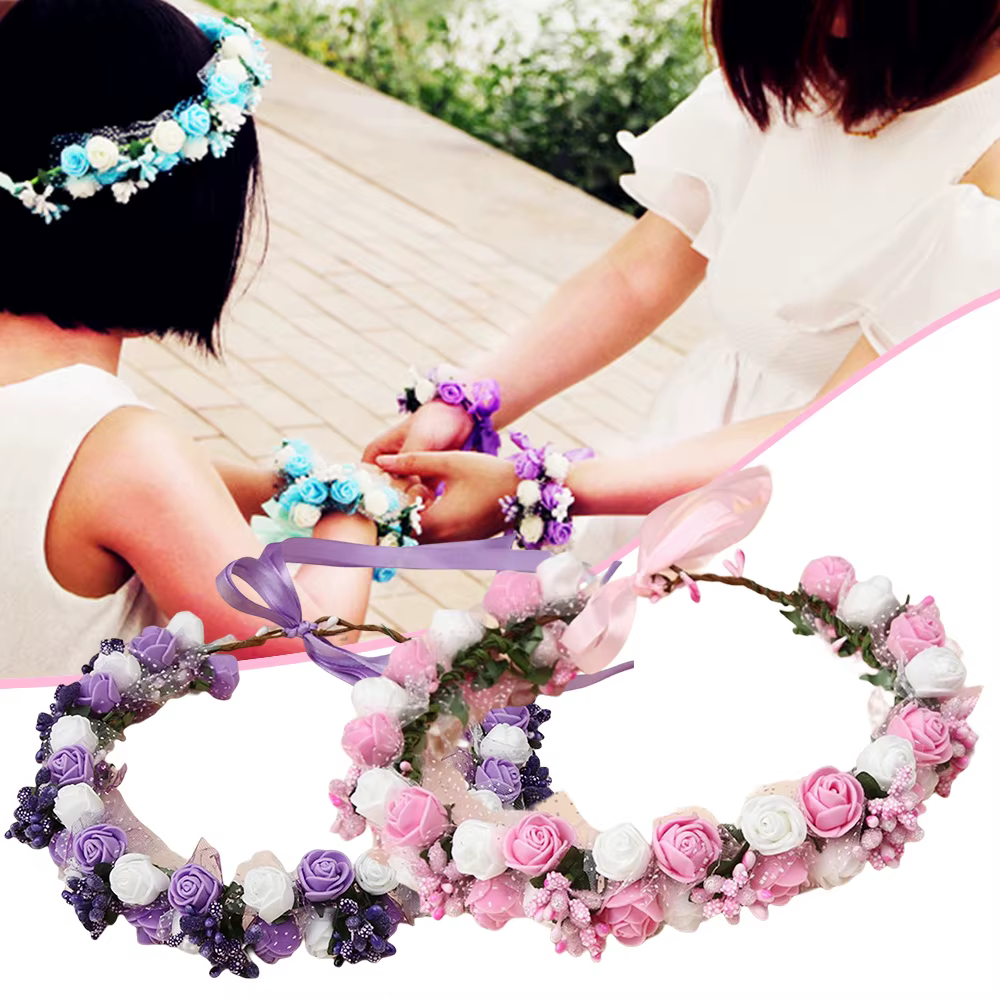 Couronne de fleurs féeriques, épingles à cheveux colorées, pinces à cheveux polyvalentes et élégantes pour femmes et filles, accessoires de mode, accessoires de photographie