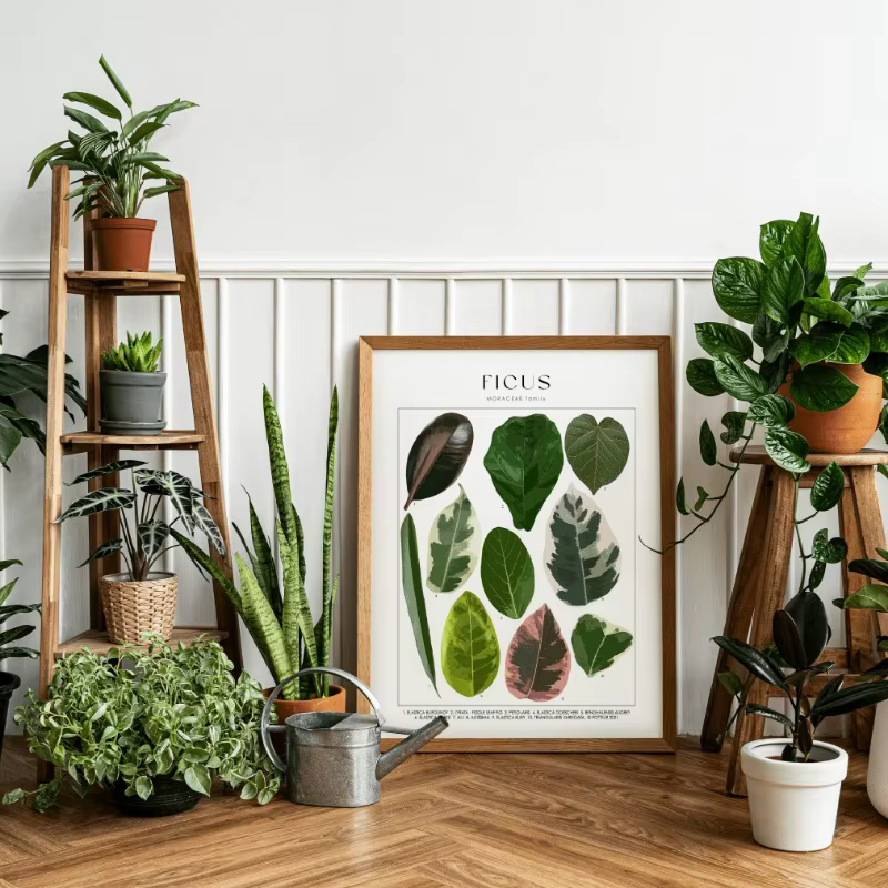 Affiche d'identification de plantes de maison