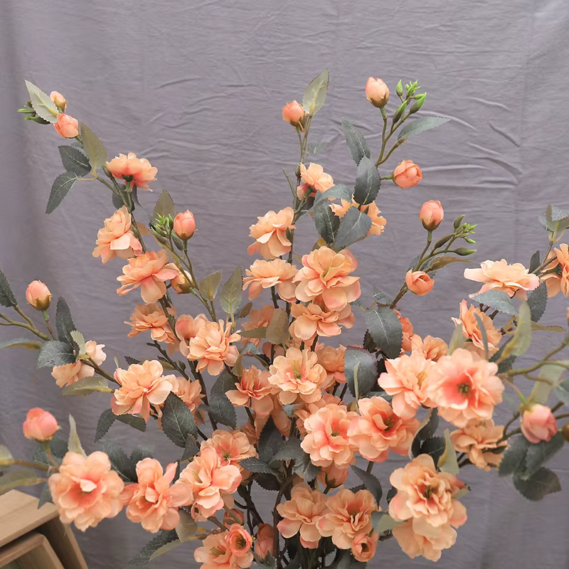 Fleur artificielle en soie de 90 cm, branche longue, camélia, fleur de cerisier, pour arrangement en vase familial, décoration de toile de fond pour arche de mariage et fête