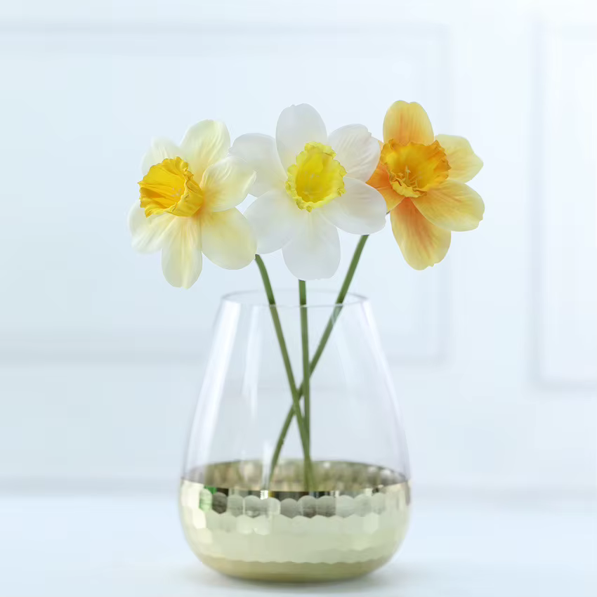 Bouquets de fleurs de narcisse artificielles au toucher réel