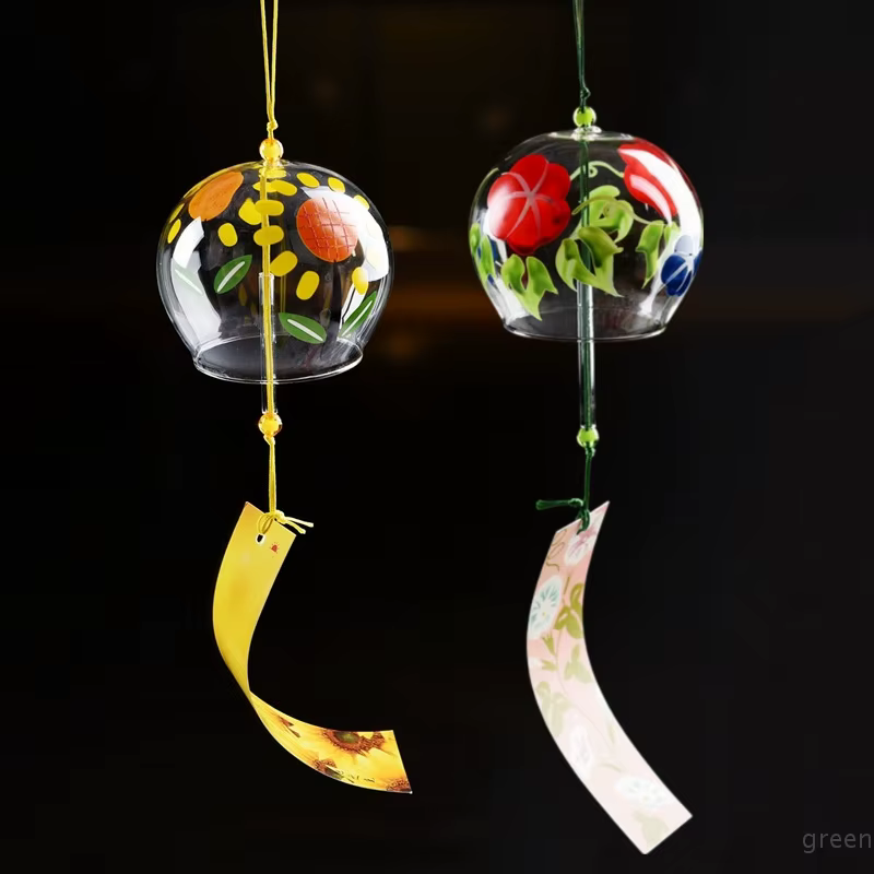 Carillons éoliens de paysage en verre de style japonais Kawaii
