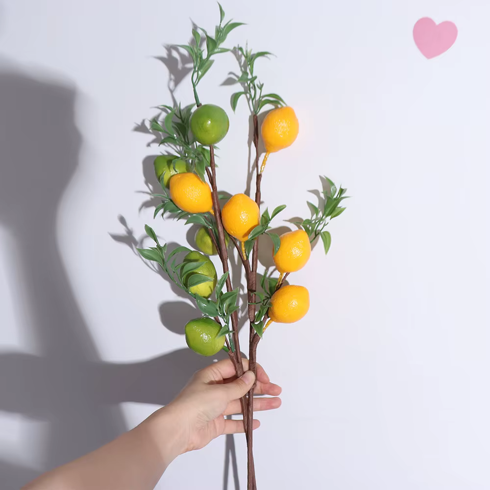 Branche de citron artificielle en plastique