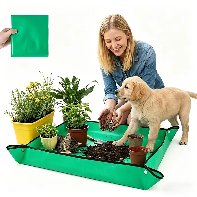 Tapis de rempotage pour contrôler les éclaboussures de terreau