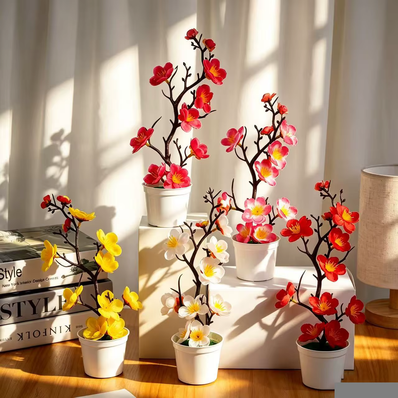 Plantes artificielles en pot