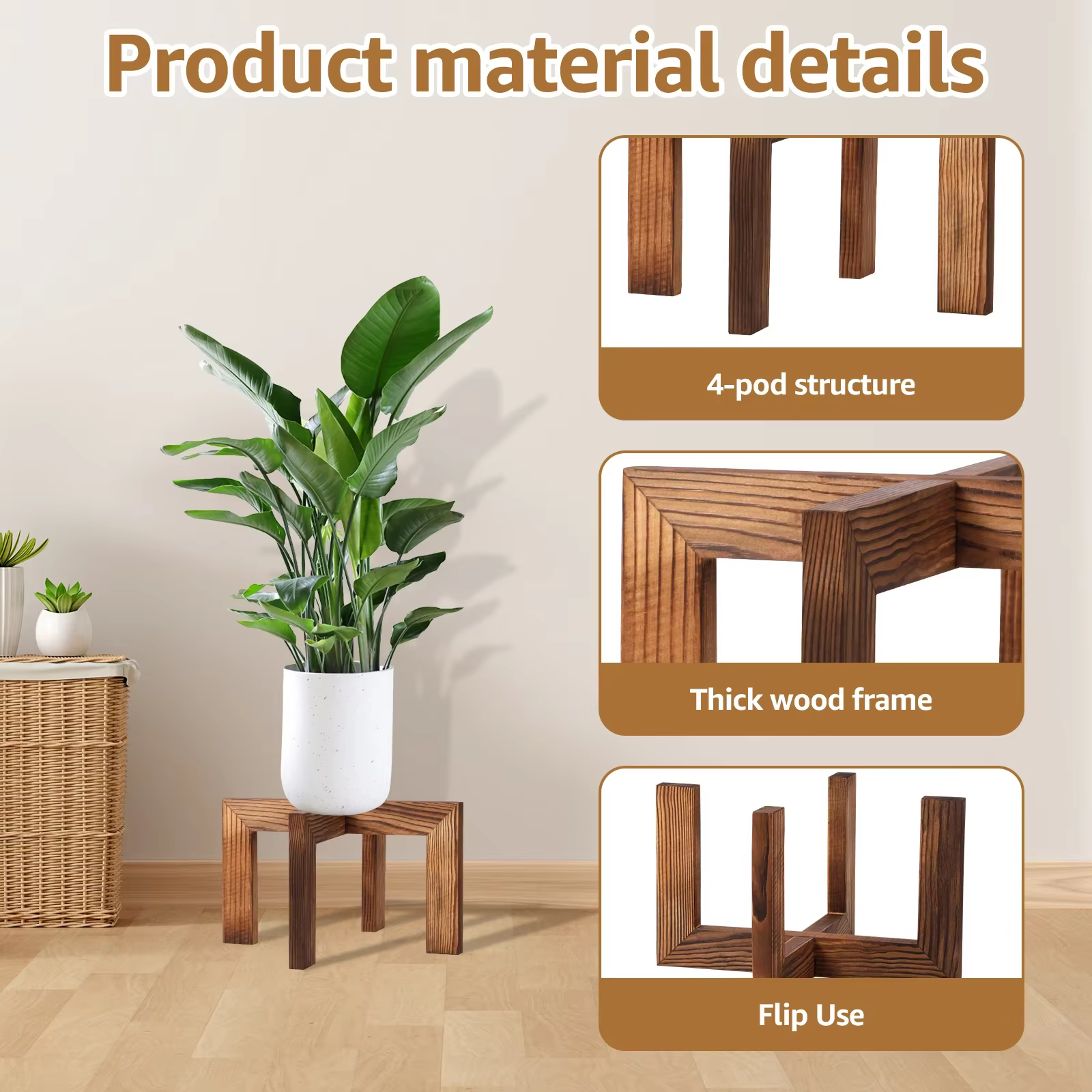 Support pour plantes en bois
