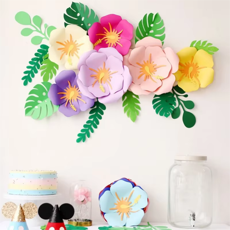 Fleurs artificielles bricolage papier géant Rose fleur pour mariage fête d'anniversaire toile de fond décoration maison