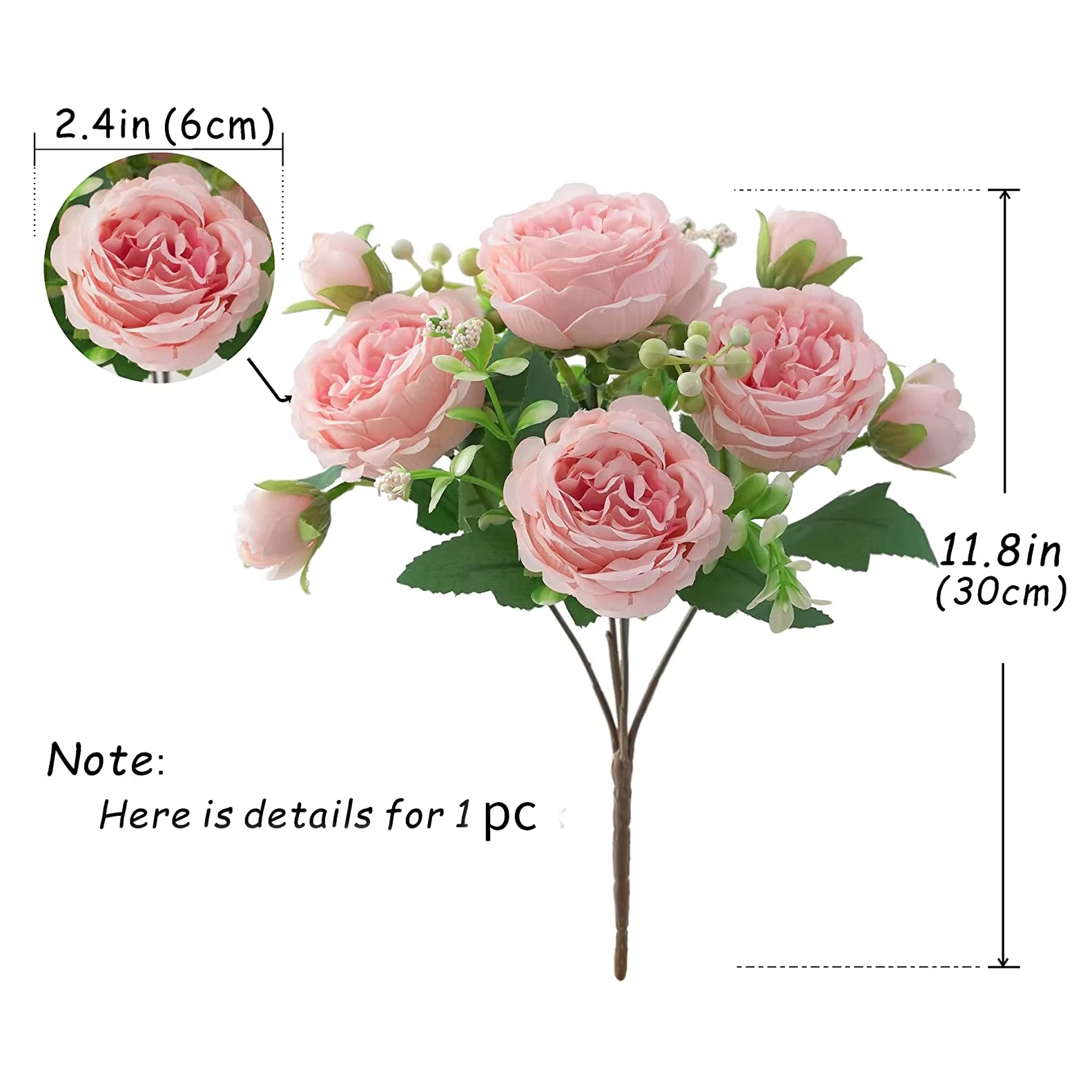 Rose Pivoine Artificielle
