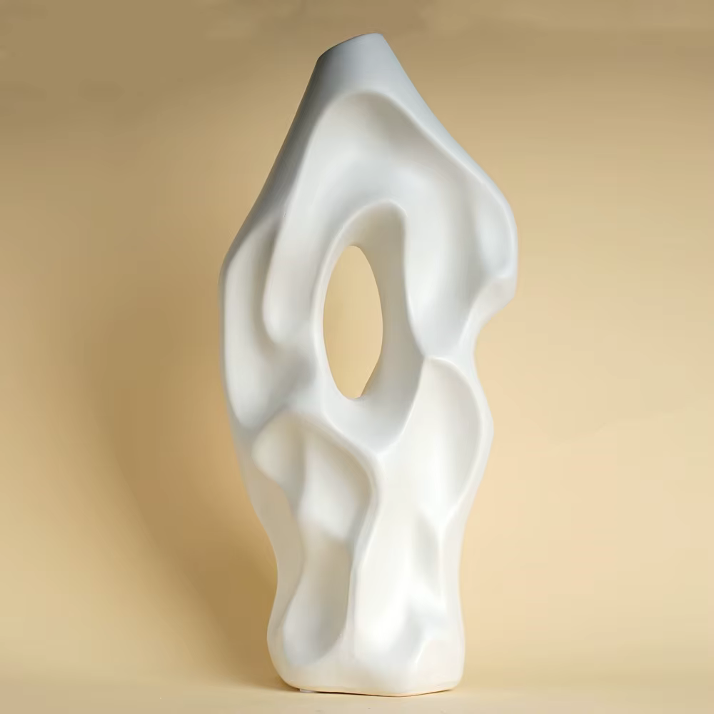 CAPIRON 37 cm Vase en céramique nordique abstrait Pampas herbe fleurs séchées salon salle à manger armoire bureau décoration cadeau