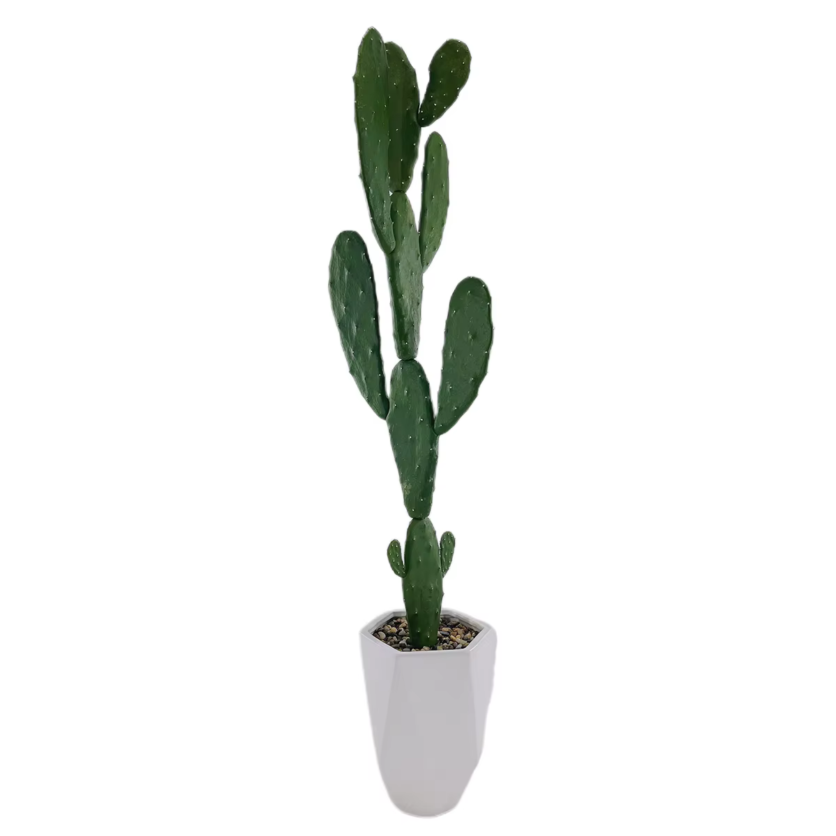 Grandes Plantes Artificielles Pantum Succulentes avec Pierre et Pot de Fleur en Céramique