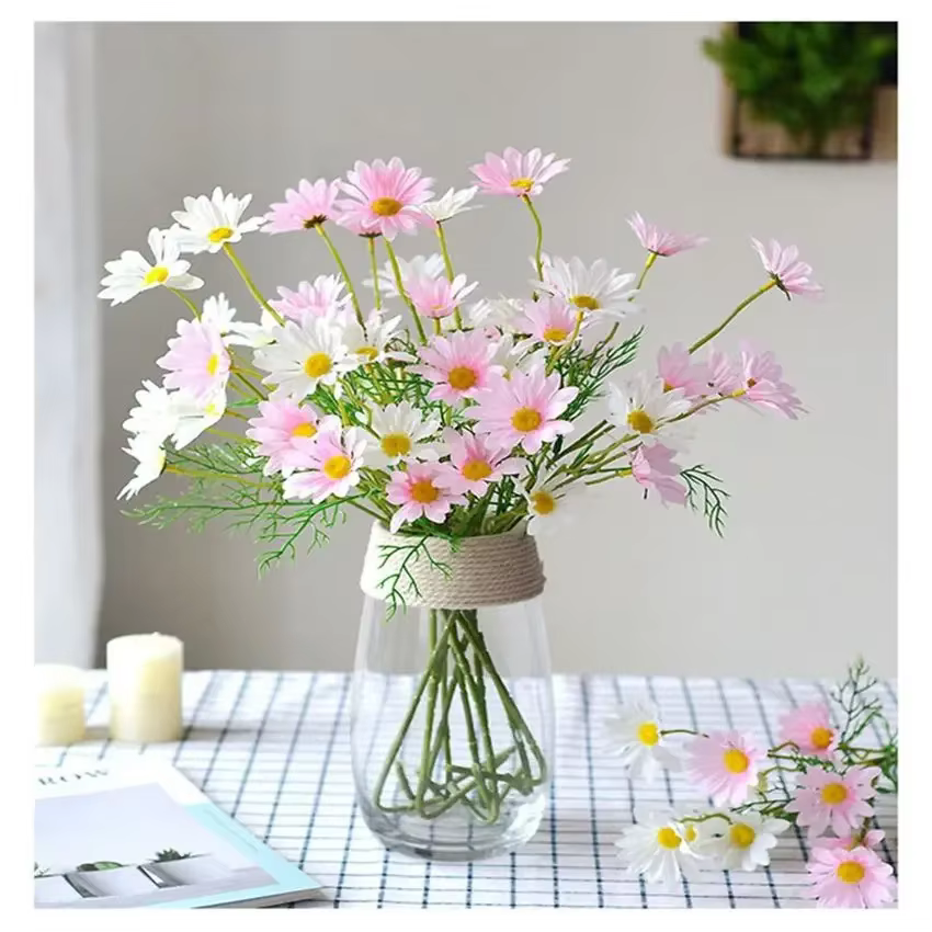 Fleurs artificielles marguerite en soie