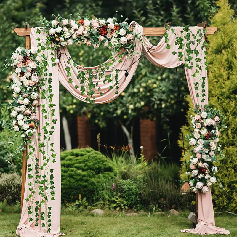 2/4//6/8/10M feuilles de soie fausse Creeper feuille verte hierre vigne chaîne pour la maison mariage suspendus guirlande plantes artificielles décoration