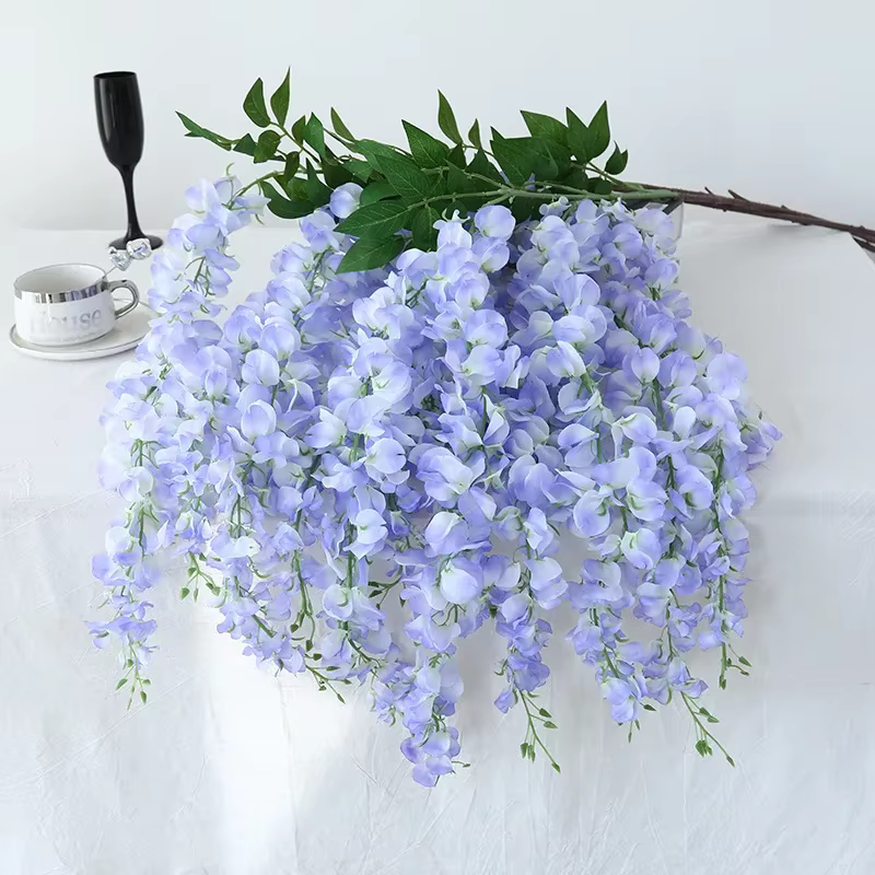 Fête de Festival belle Simulation fleur de glycine plante décoration de plafond 104 cm fleurs