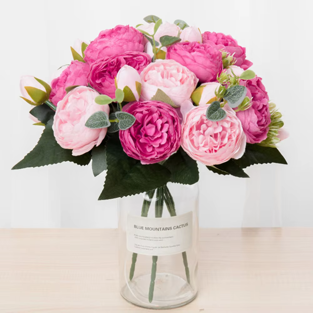 Fleurs artificielles Soie Pivoine Bouquet Festival Décorations Vase Maison Salle Jardin Salon Mariage Mariée FakePlants Stade Prop