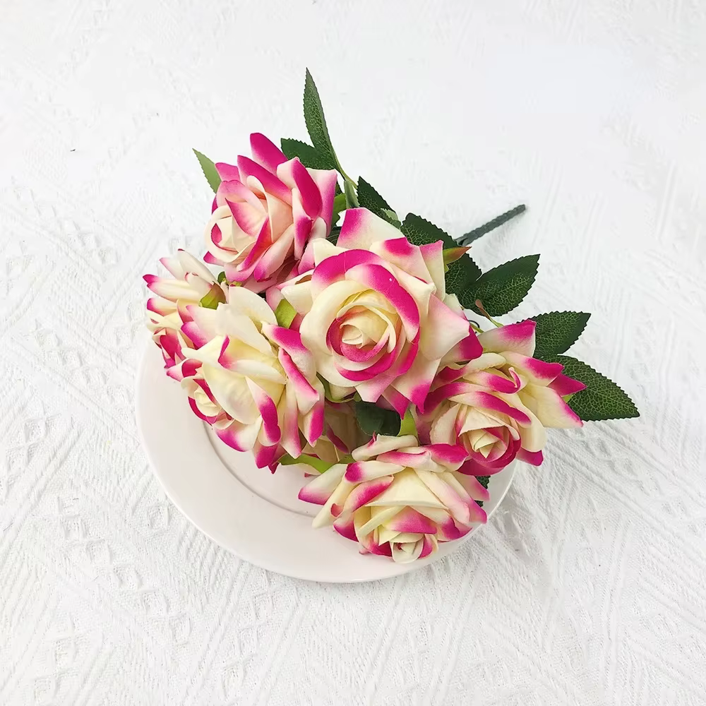 Bouquet de roses artificielles en velours