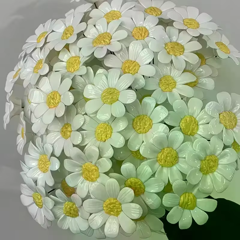 6/8/10 pièces de fleurs de marguerite en céramique
