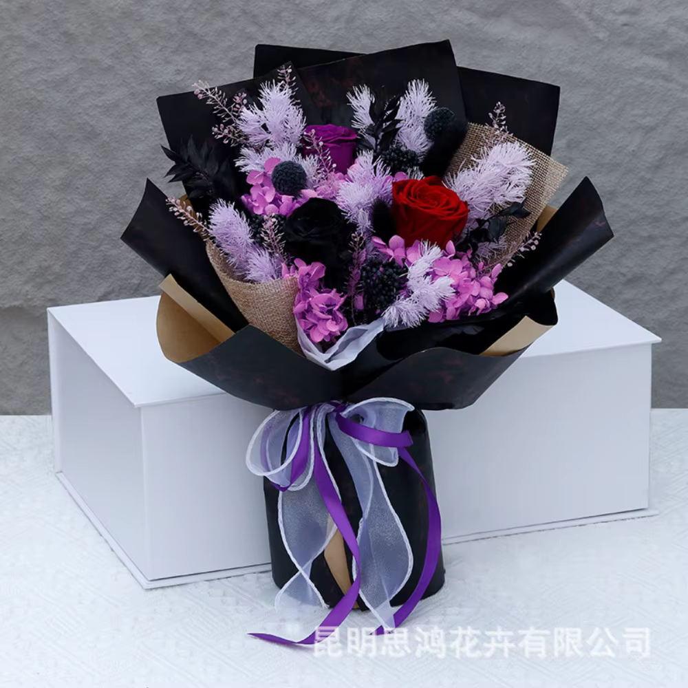 Fleur pour toujours, fleurs pour livraisonRoses Bouquet durable pour 3 ansFleurs d'anniversaireCadeaux pour ses femmes maman grand-mère femme amis