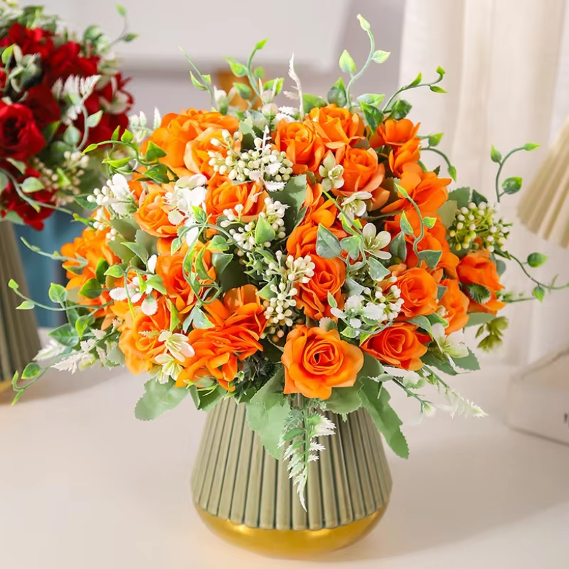 Bouquet de Roses Artificielles pour Décoration Intérieure