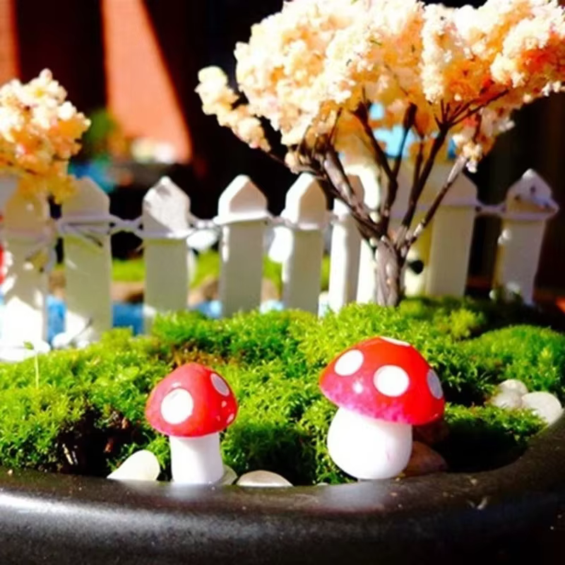 100/50/10 PIÈCES Mini Champignons Artificiels en Résine pour Jardin Féerique