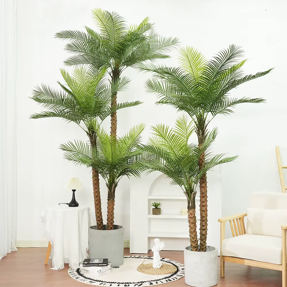 Grand palmier artificiel vert décoré de 140 cm à 240 cm pour la décoration de sols de maisons