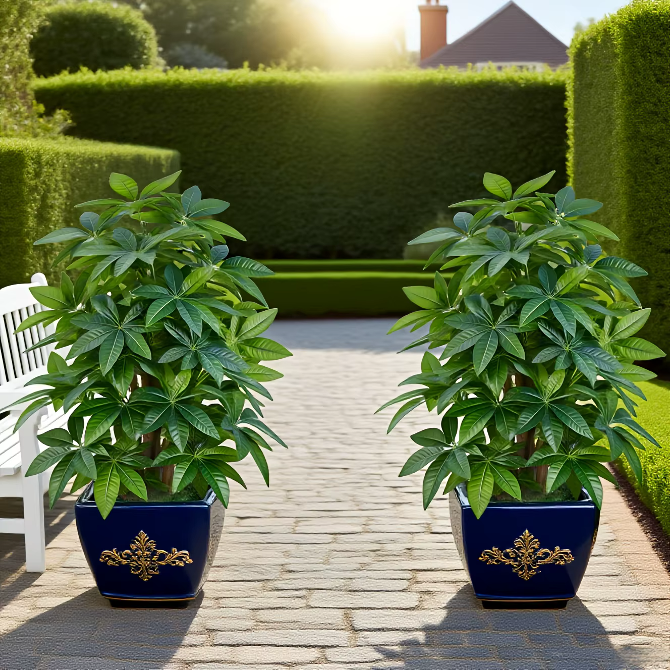 1 pièces grandes plantes vertes réalistes arbre d'argent artificiel paume pour jardin extérieur mariages fêtes balcon porche cour noël
