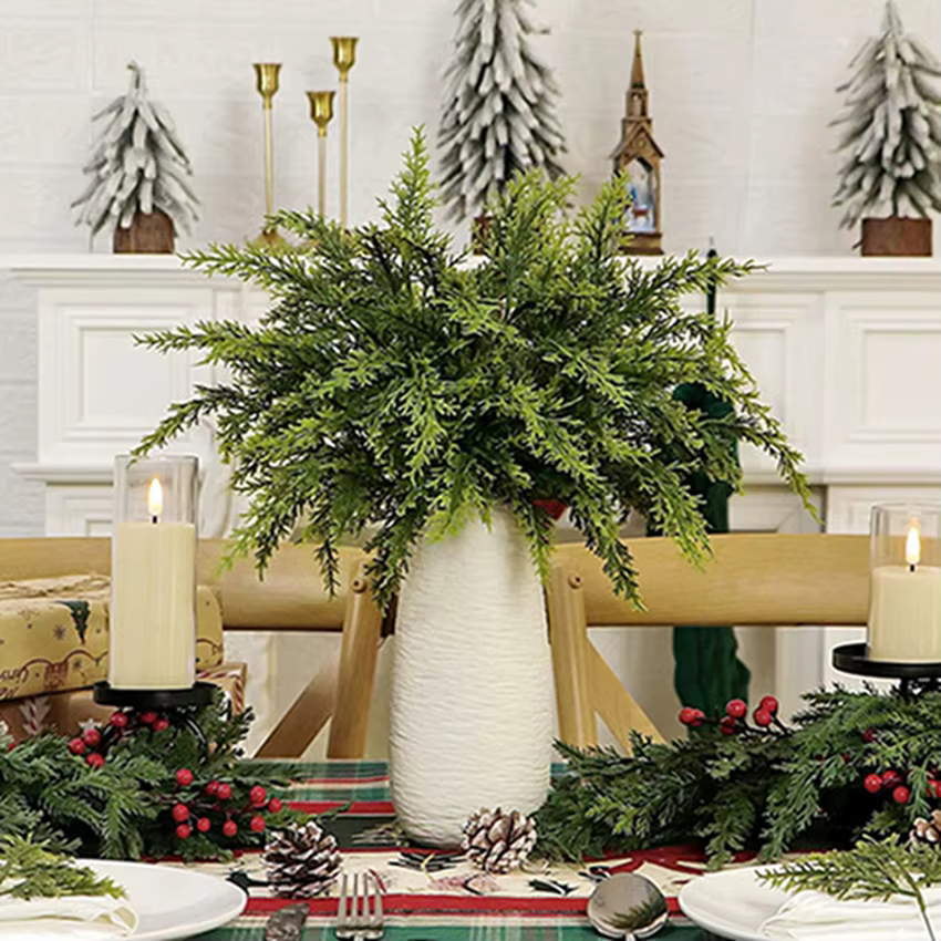 Plantes artificielles Cyprès Feuilles De Noël Arbre Partie Maison Salon Décor En Plein Air Jardin Fleurs De Mariage Artisanat Cadeau Ornements