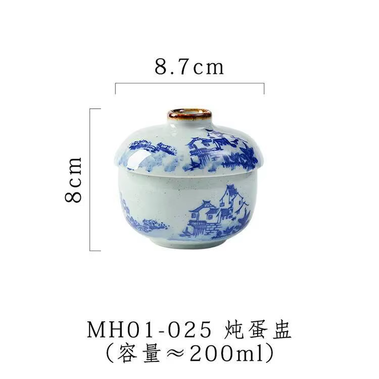 Filles en céramique japonais avec couvercle, bol à thé, pot à œufs à la vapeur, tasse à Leurs oût accent d'oiseau, soupe aromatisée, bol à dessert, pot à sucre avec couvercle