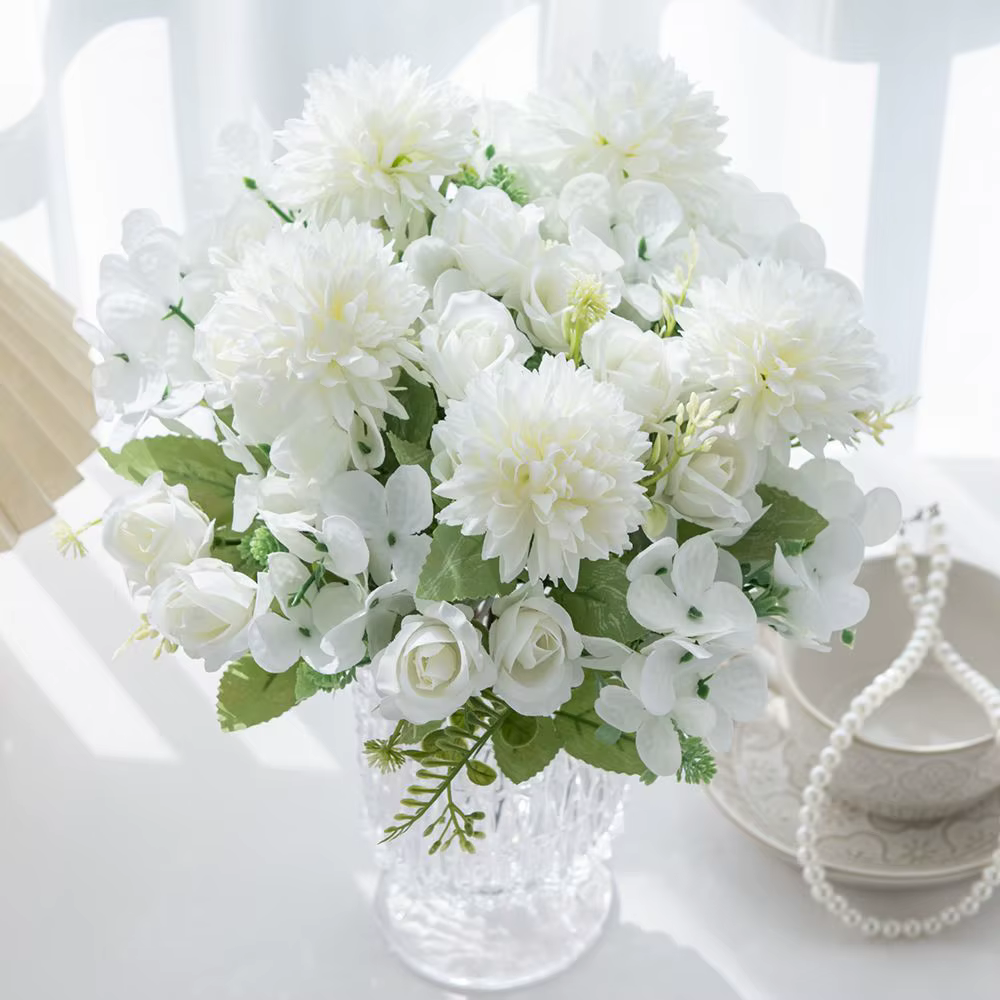Fleur artificielle soie Rose Accueil Vase Table Bonsaï festival Fête En Plein Air Jardin Mariage Bouquet De Mariée BRICOLAGE cadeau boîte Décoration