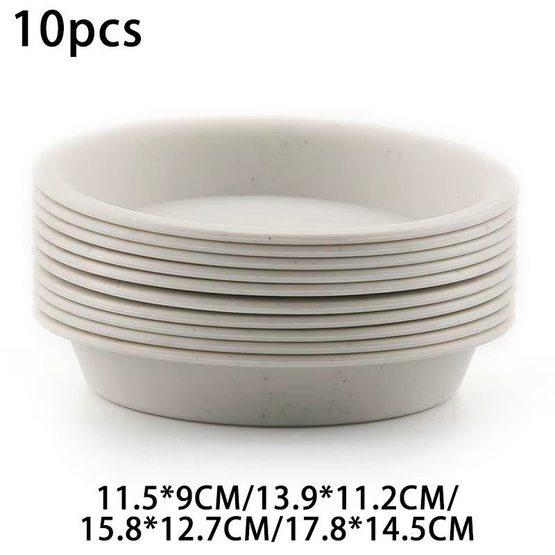 Lot de 10 soucoupes rondes en PP pour plantes succulentes