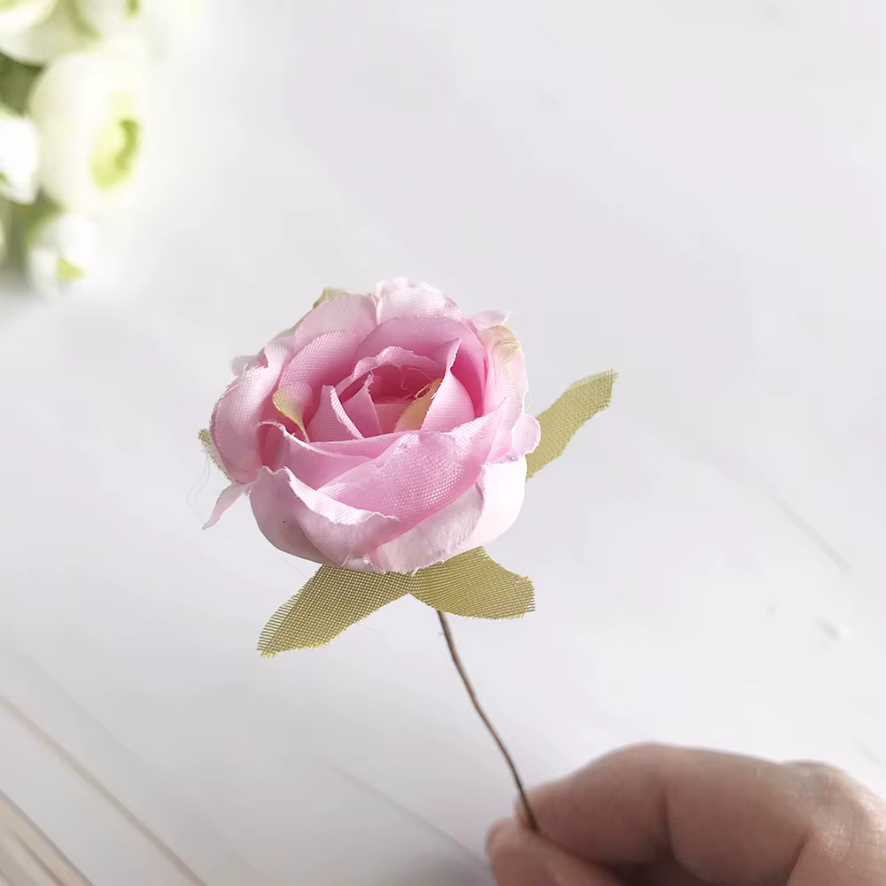 Roses thé rétro en rayonne de style européen