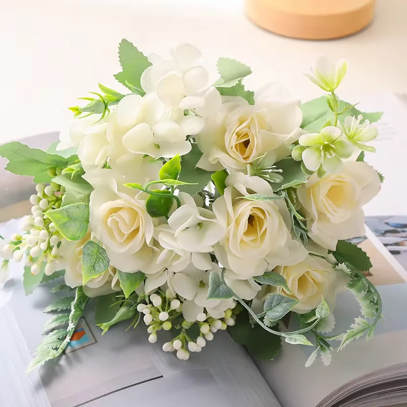 Bouquet de Roses Artificielles pour Décoration Intérieure