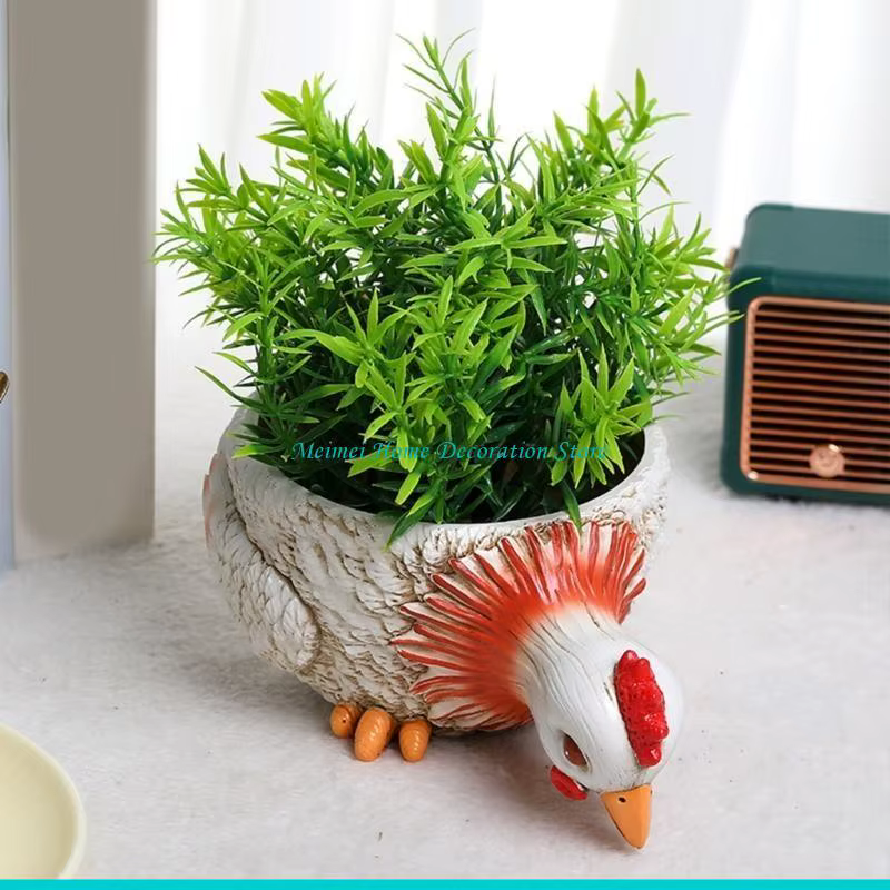H7BF Pots jardinières en forme canard/poulet