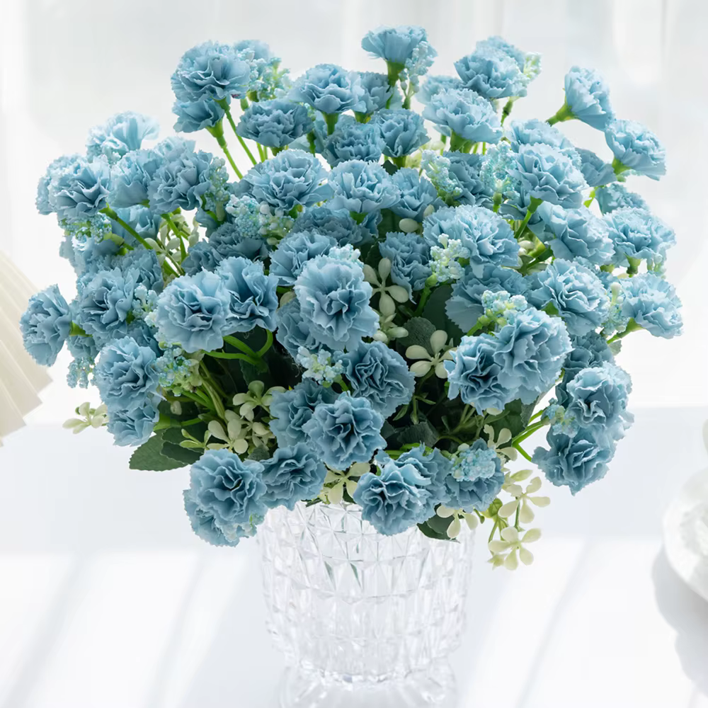 Couronne d'oeillets de fleurs artificielles