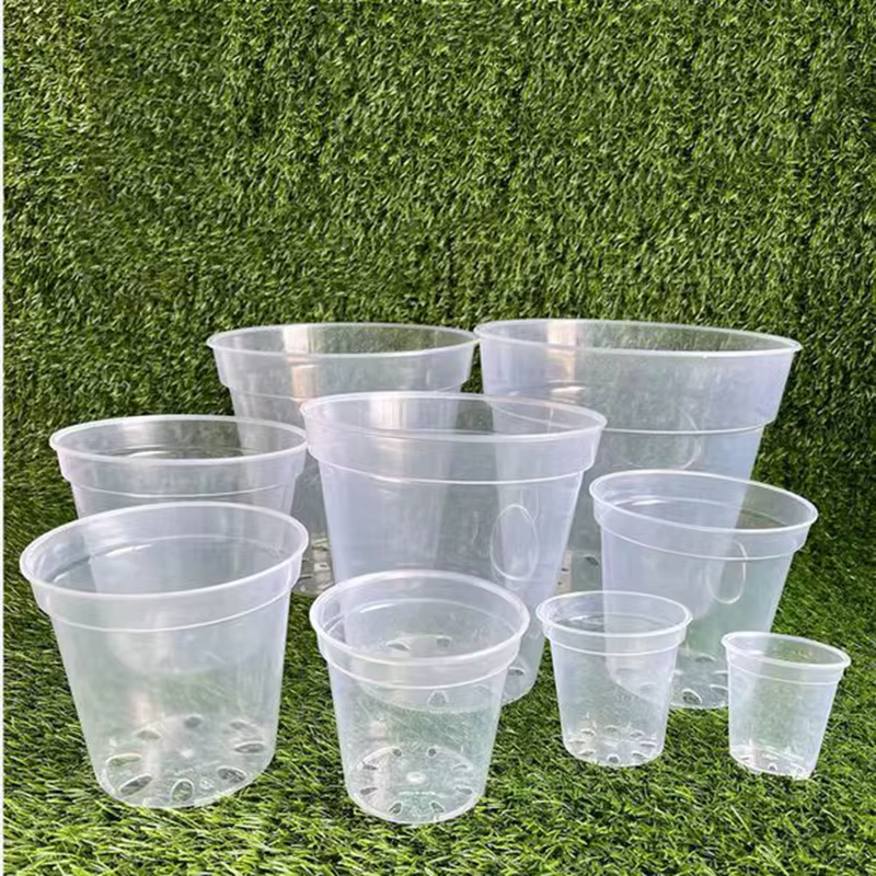 Pot de fleur transparent en plastique dur