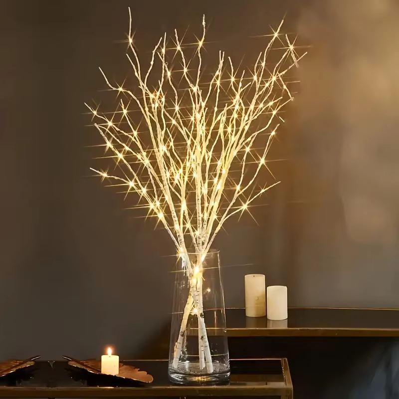 Branches de bouleau artificielles lumineuses – À piles pour la décoration intérieure