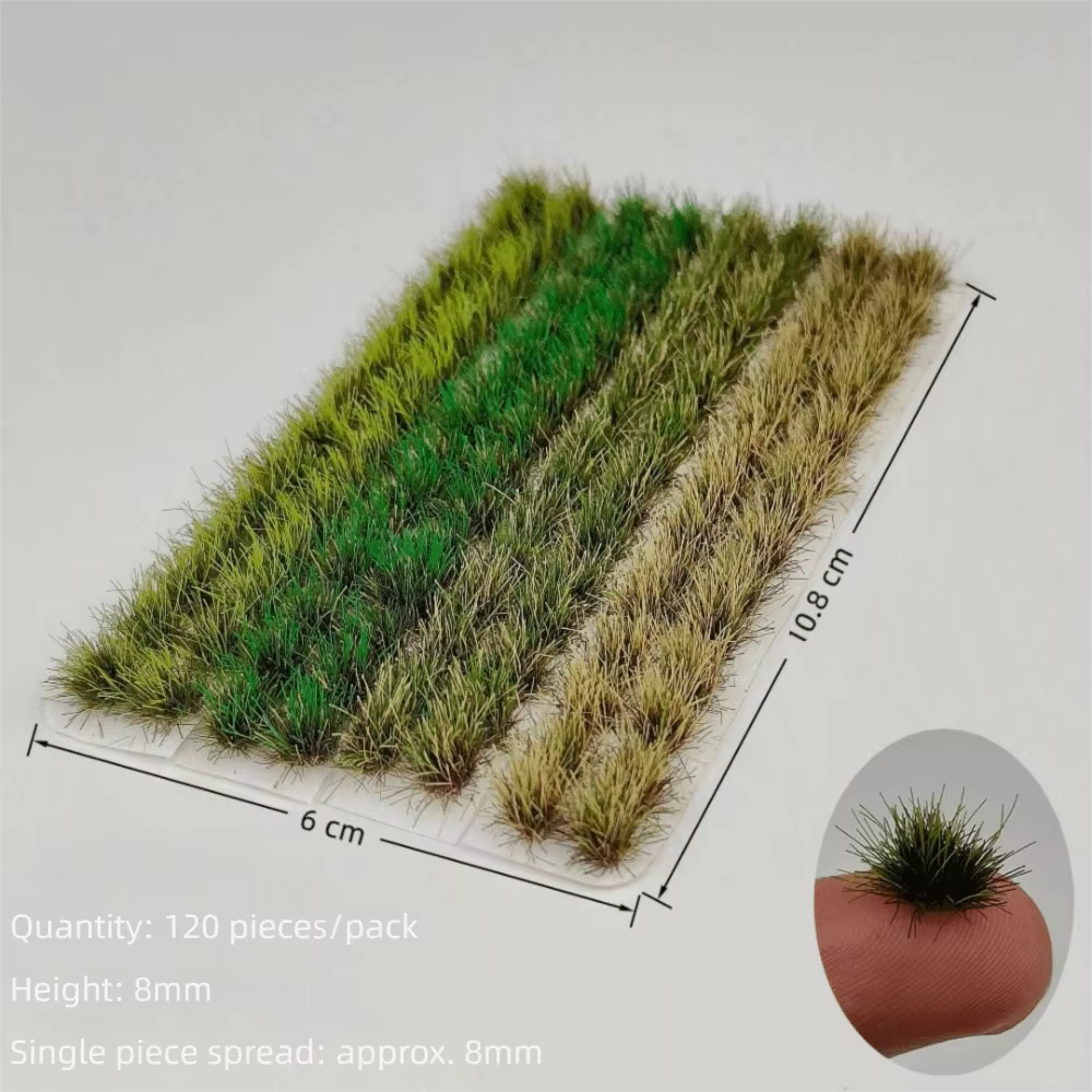 120 Pièces de Touffes d'Herbe Multicolores Auto-adhésives