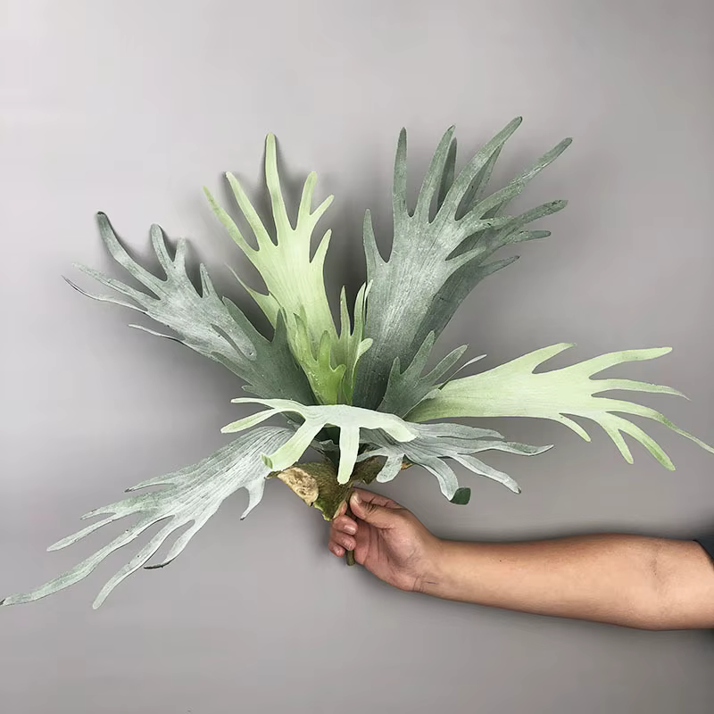 Nouvelles feuilles de bois de cerf artificielles Pteridophyte
