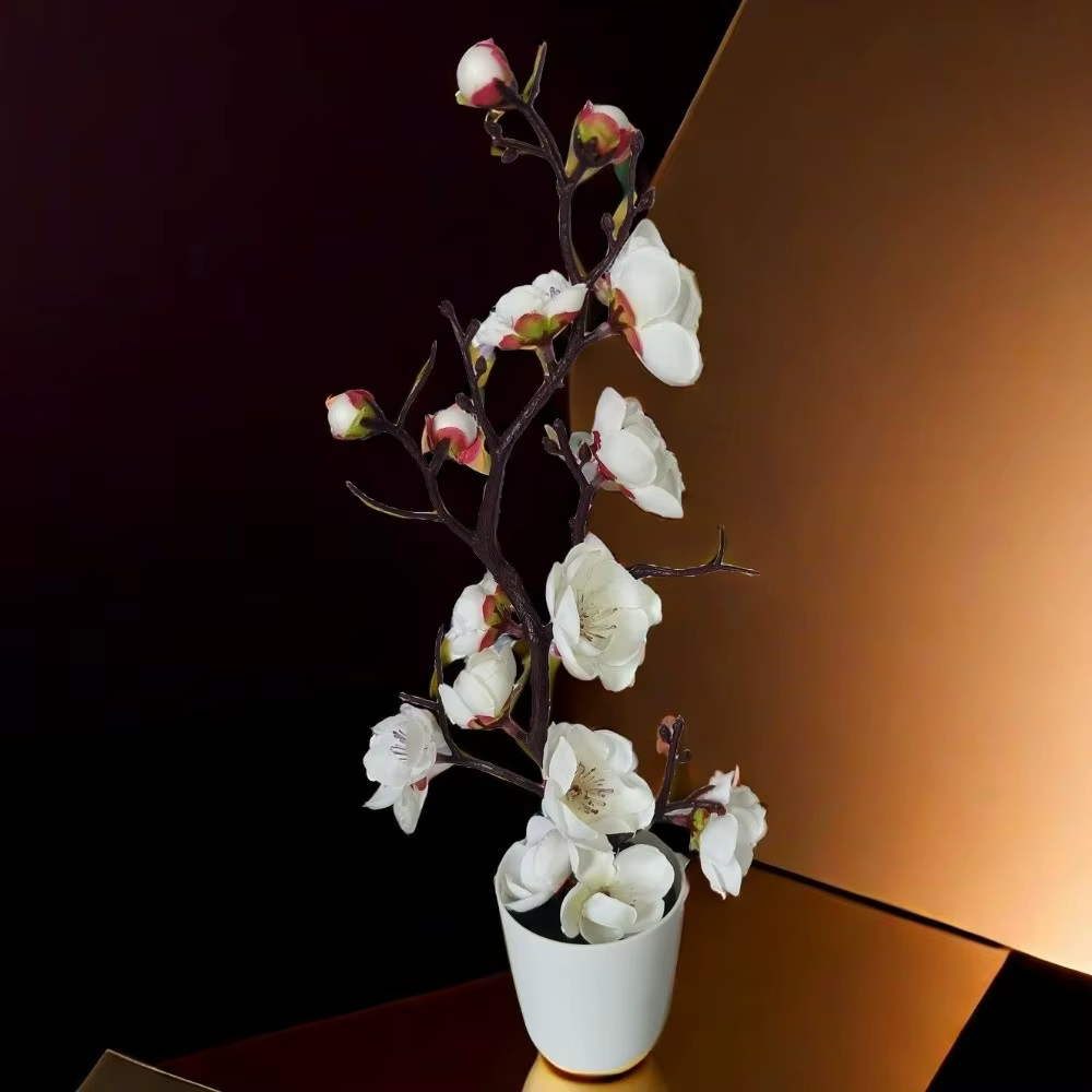 Bonsaï créatif de fleurs de prunier artificielles