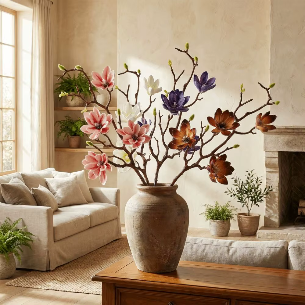 Grande fleur de magnolia artificielle faite à la main