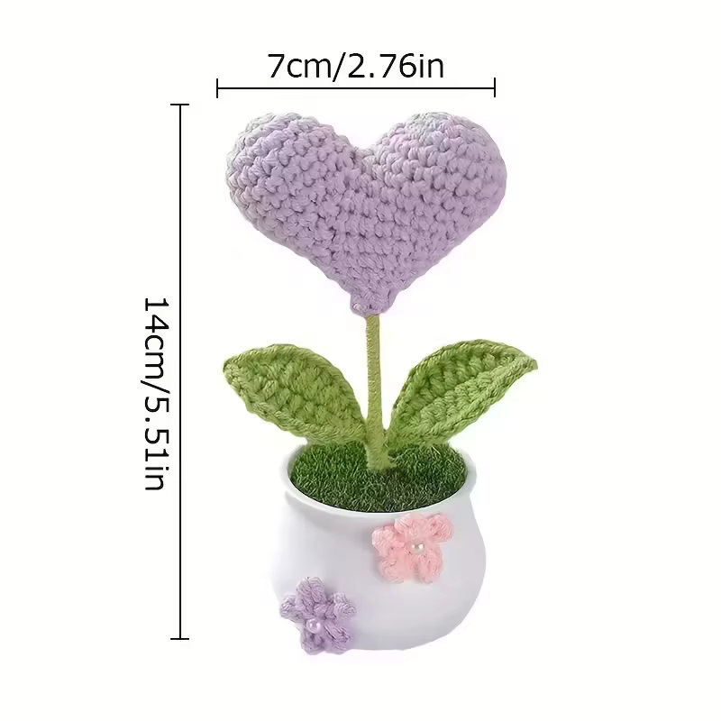 Plantes artificielles en pot en forme de cœur accrochées à la main - Sélection de décoration de maison et de cadeaux