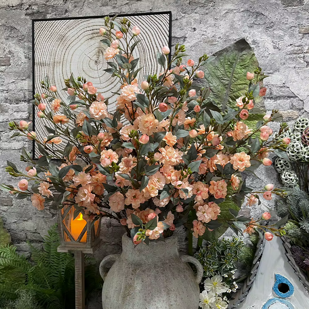 SunMade-Fleurs de camélia artificielles à longue branche
