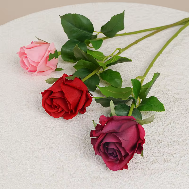 10 pièces de fleurs artificielles blanches au toucher réel