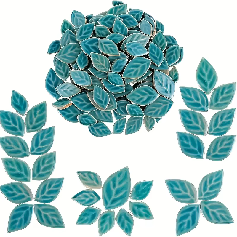 Carreaux de mosaïque en céramique à feuilles vertes semblables à une plante