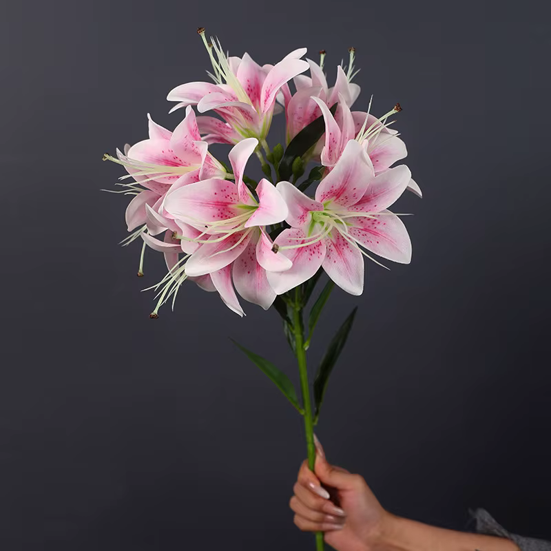Bouquet de Lys Artificiels pour Décoration de Maison