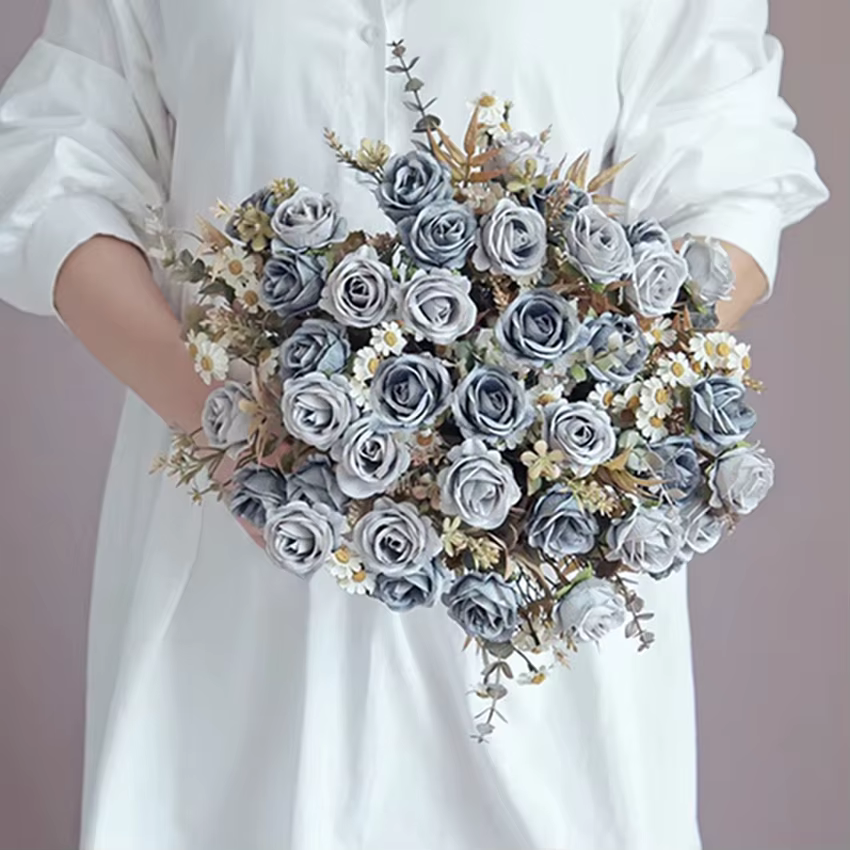 Roses artificielles en soie