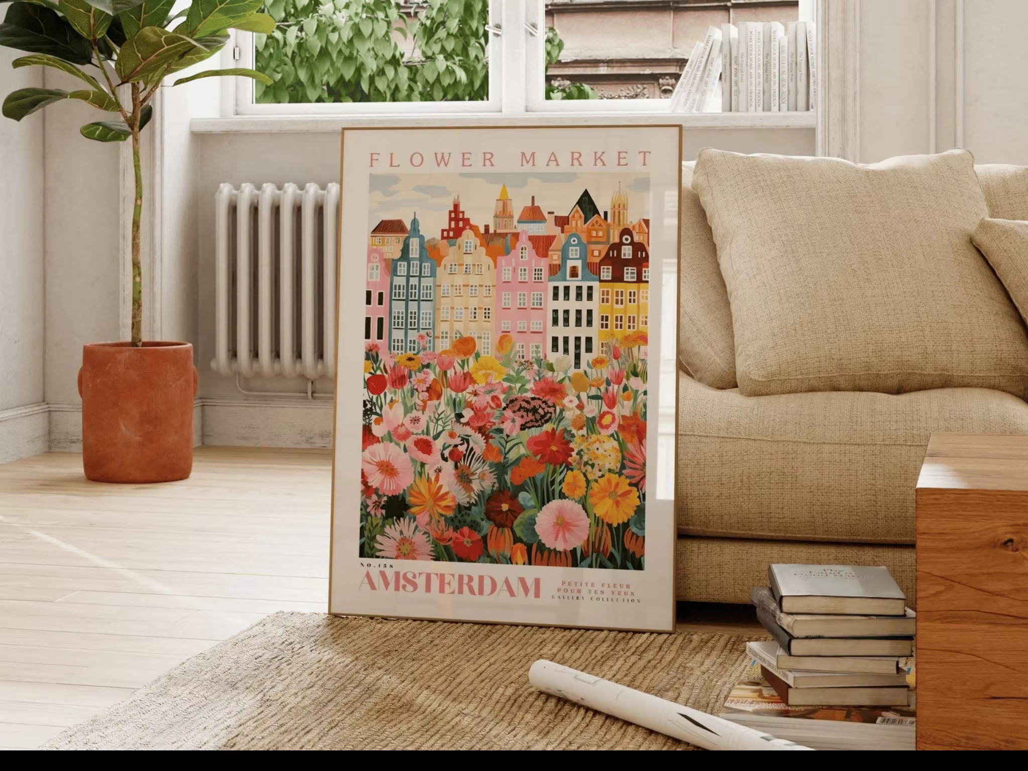 Affiche du marché aux fleurs d'Amsterdam