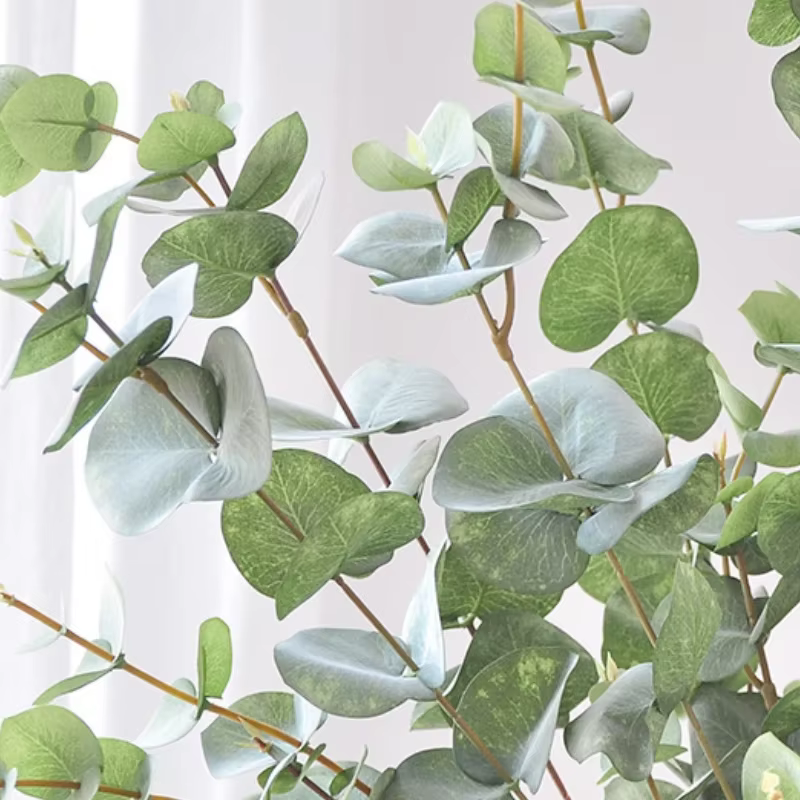 Feuille d'argent de plante verte artificielle de 90CM