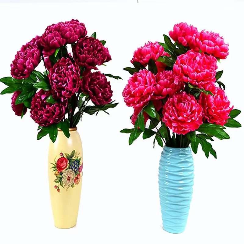 Simulation de fleurs de pivoine artificielles en soie